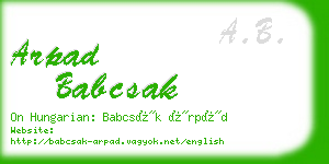 arpad babcsak business card